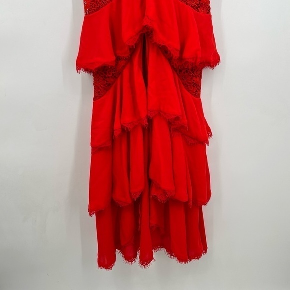 Majorelle Zelda Fitz Gown Sleeveless Chiffon Floral Lace High Low Maxi Dress XS - Picture 6 of 14